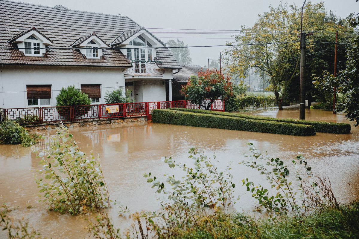 Flooded home during heavy rain — water damage restoration needed